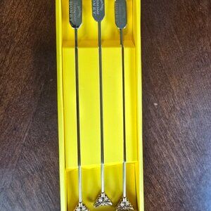 Jack Daniels Tennessee Honey 3 ct Stirrers Metal Stir Stick Honey Bees Whiskey